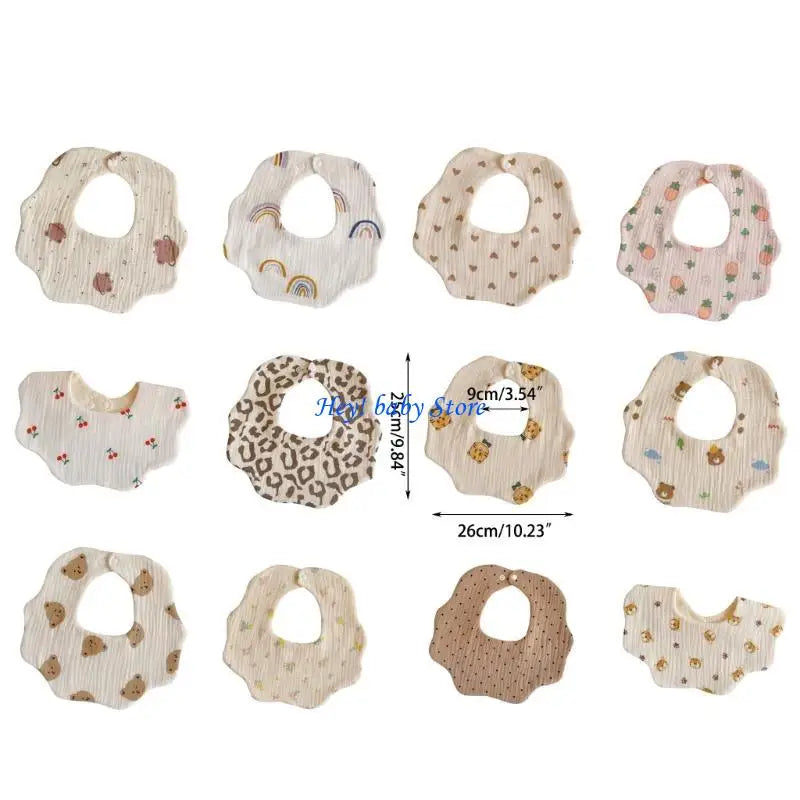 6-Layer Gauze Baby Drool Bib & Burp Cloth for 0–12 Months
