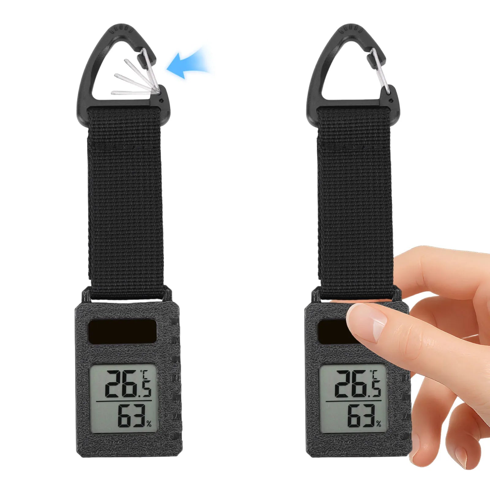 Backpacking Hiking Travel Thermometer Temperature Humidity Meter Sensor Gauge Travel Mountaineering Vehicle Pendant Keychain Peaceful Pleasures Health and Wellness