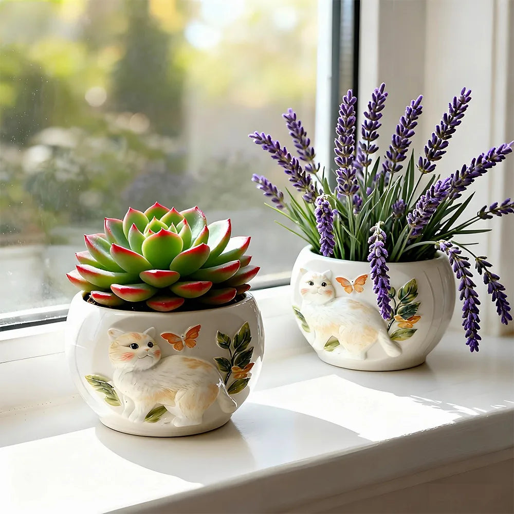 Cat Silicone Mold – DIY Flowerpot, Resin & Clay Ornament Mold