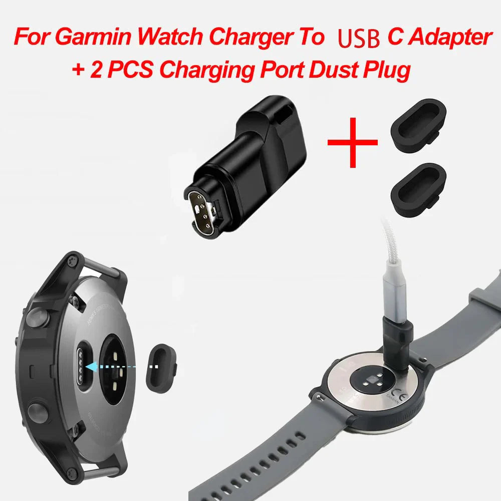 Garmin Forerunner 265 965 & Fenix 7 Mini Charger + Adapter Kit