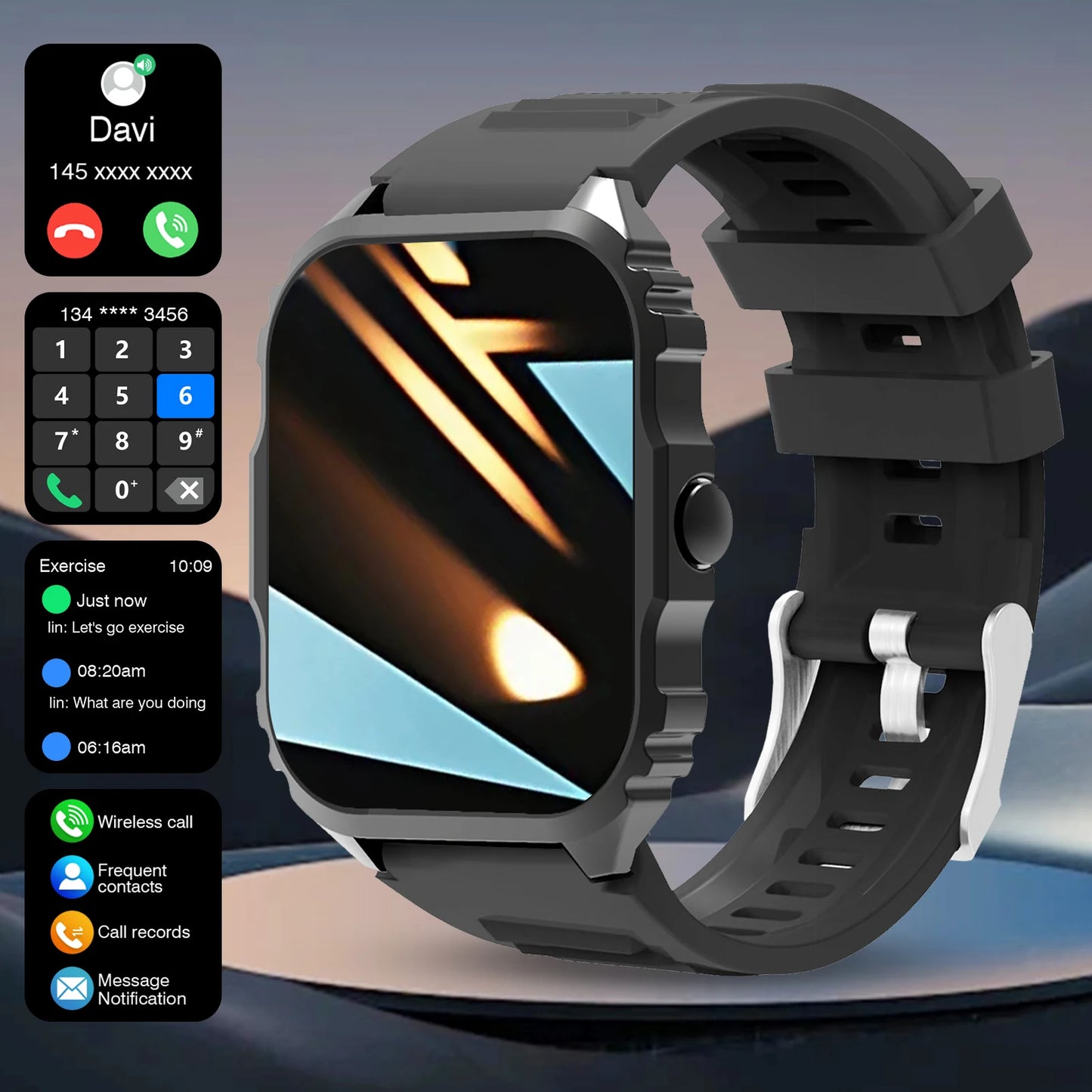 LOMAXFR 1.84" HD Smartwatch | Bluetooth Calling, Dual Strap
