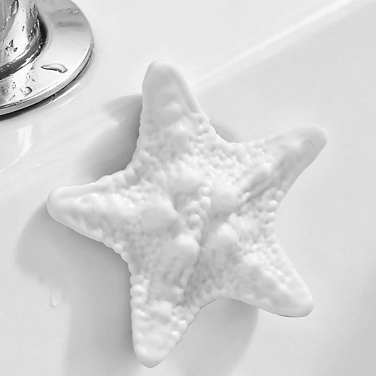 Airtight Sink Overflow Cover Starfish Shape Drain Plug to Prevent Spills & Odors, Seals Bathtub, Shower & Basin Overflow Holes Peaceful Pleasures Health and Wellness