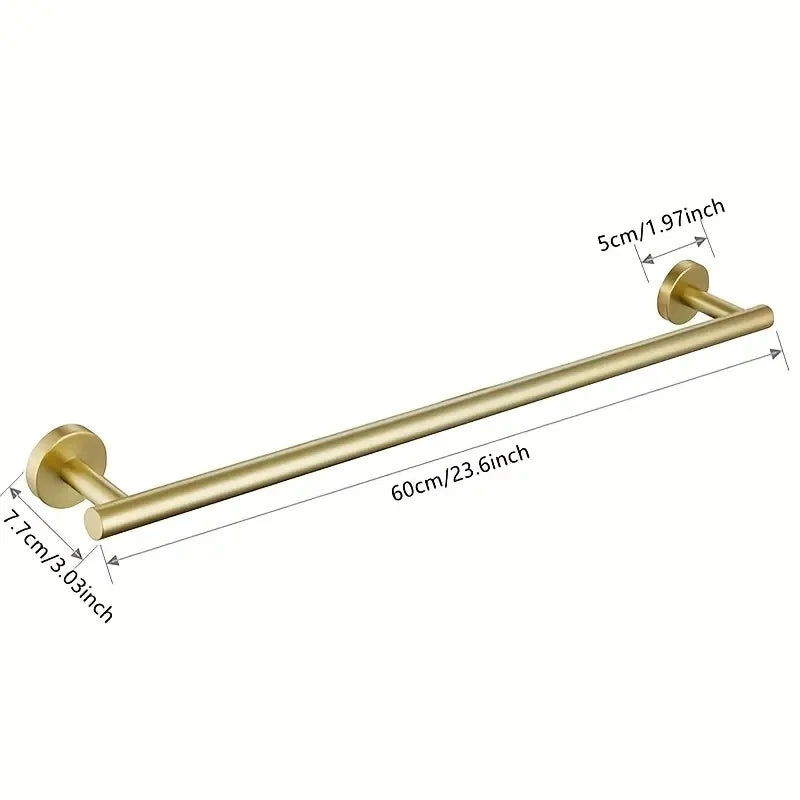 60cm Stainless Steel Wall Mounted Towel Bar with Hook