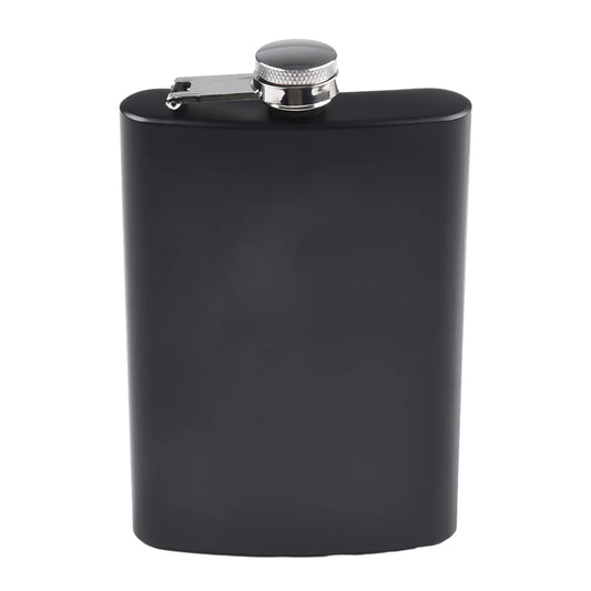 Stainless Steel Hip Flask 7–12oz | Black Matte Pocket Flask Hip Flask Oasis Select