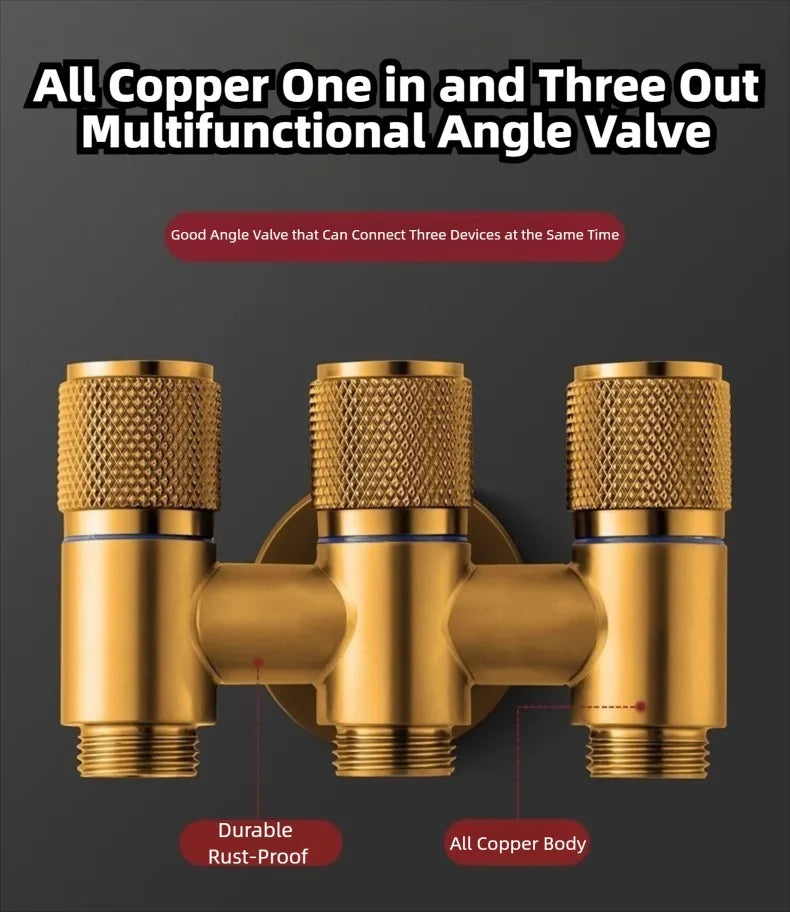 Bathroom Faucet Valve Fittings Valve One Into Three Out of The Balcony Kitchen All Copper Toilet Fittings Bathroom Fittings Peaceful Pleasures Health and Wellness