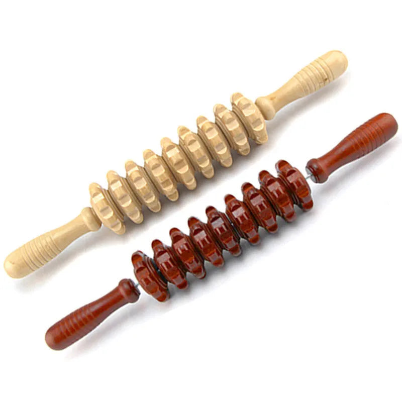 Wood Gear Body Massage Stick Roller – Leg & Thigh Massager