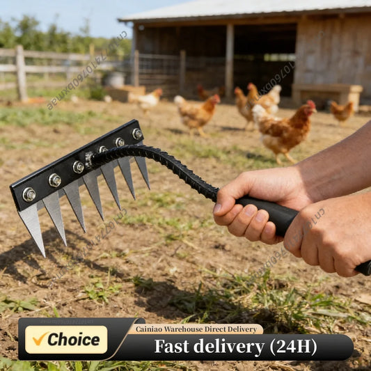 Steel Garden Weeder Rakes Adjustable Gardens Hand Weeder Nail Rake Heavy-Duty Weeding Puller Tool for Gardening and Weedings Peaceful Pleasures Health and Wellness
