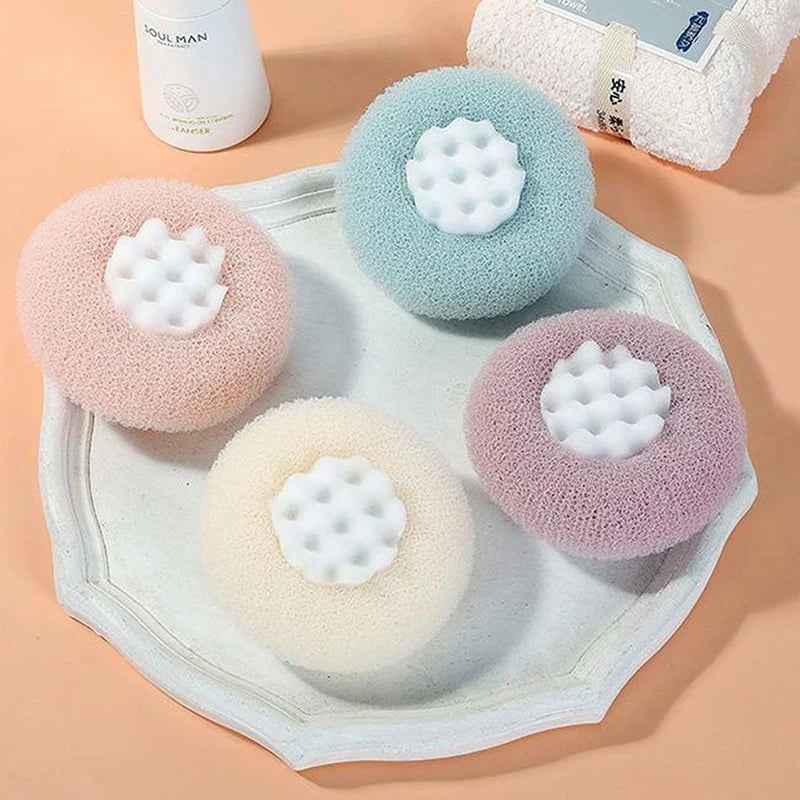 Sunflower Bath Ball Shower Sponge with Suction Cup & Handle