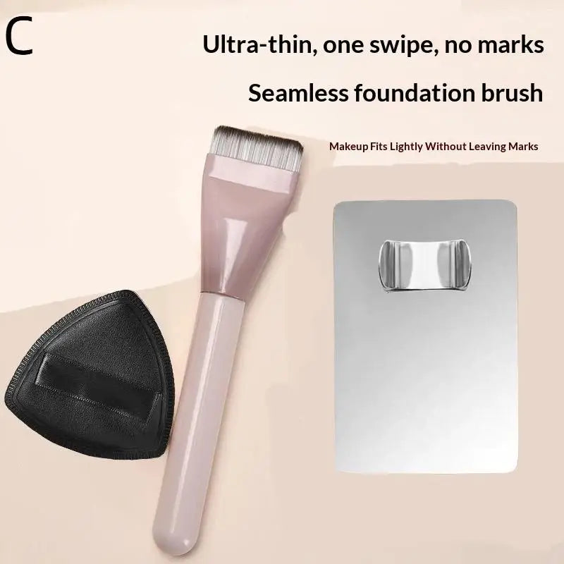 Foundation Brush +Makeup Palette + Black Powder Puff Set Foundation Cream Mixing Tool Nail Art Makeup Cosmetic Makeup Tool Kits Peaceful Pleasures Health and Wellness C