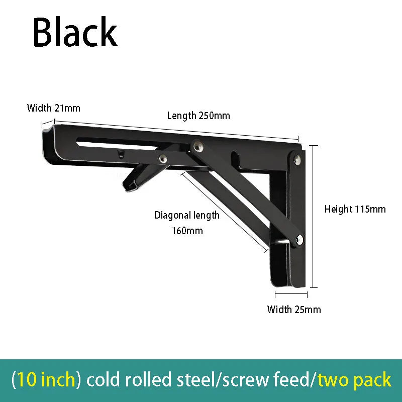 2PCS Folding Wall Shelf Brackets – Stainless Steel Right Angle