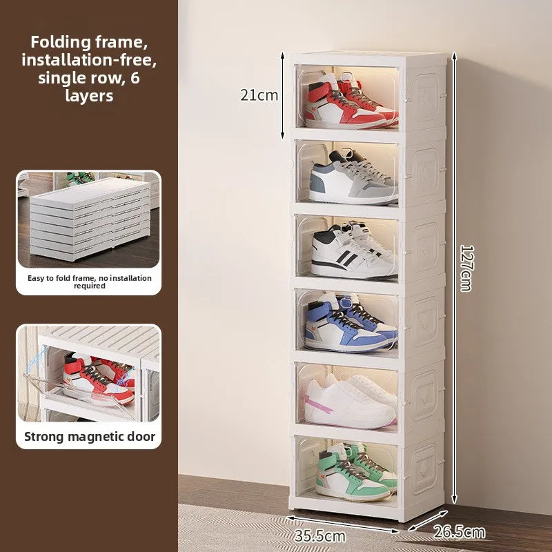 Upgraded Multi-Tier Clear Shoe Rack Heavy-Duty Unified Cabinet Large Capacity Transparent Dust-Proof Organizer for Home Entryway Peaceful Pleasures Health and Wellness Single 6 layers