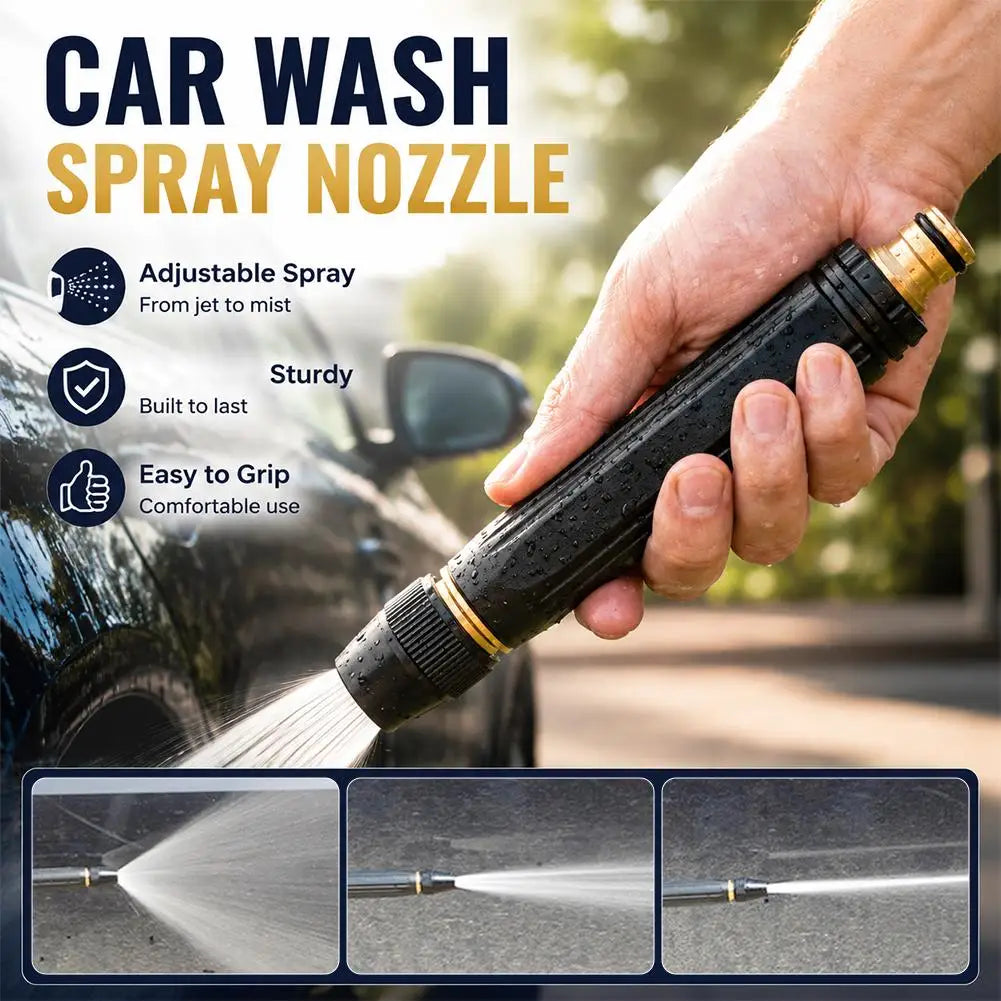 Adjustable High Pressure Water Gun Nozzle Household Garden Hose Spray Nozzle Car Washing Sprayer Nozzle for Cleaning Watering Peaceful Pleasures Health and Wellness