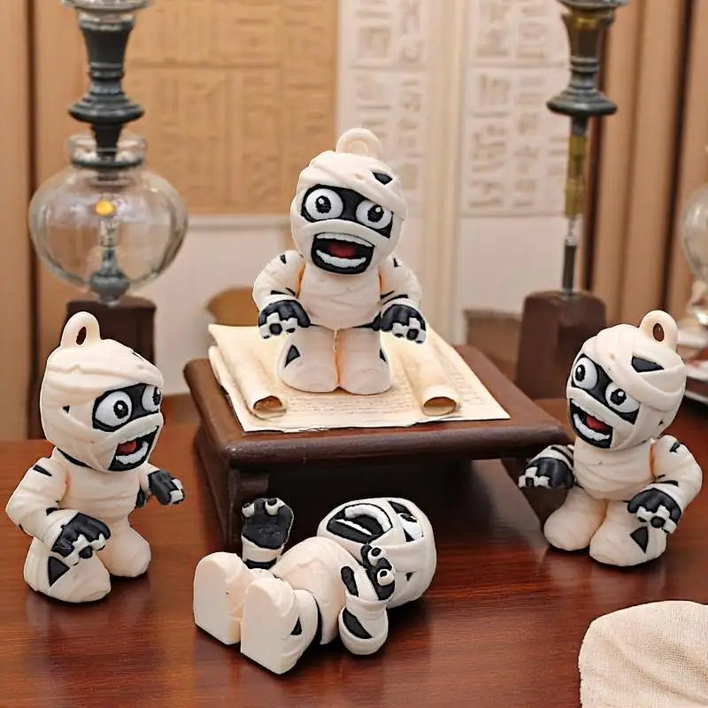 3D Printed Mummy Figurine | Halloween Keychain & Desk Decor