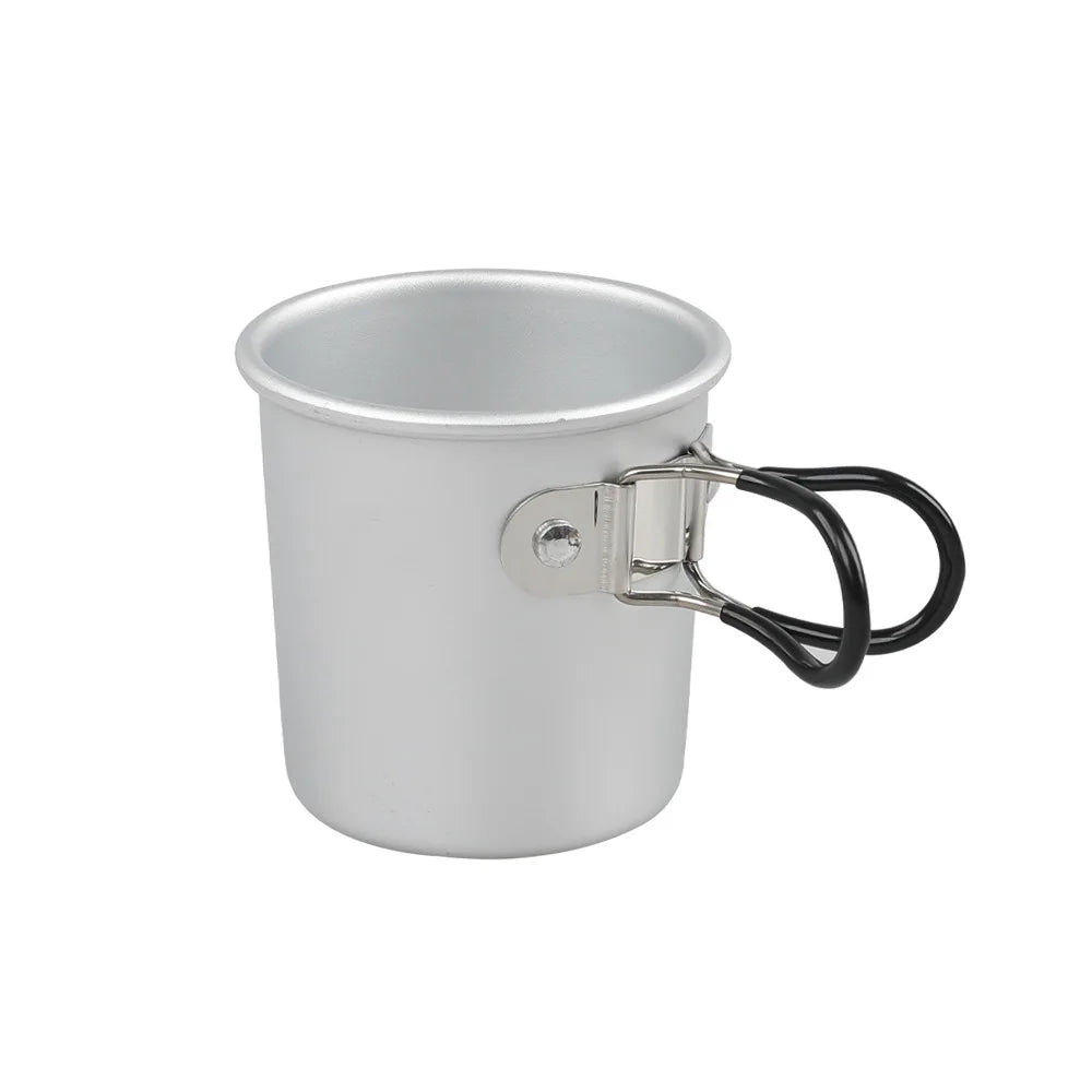 150ml Aluminum Alloy Folding Camping Cup Lightweight Portable Outdoor Mug for Beer Coffee Suitable for Camping Hiking Traveling Peaceful Pleasures Health and Wellness black 150ml