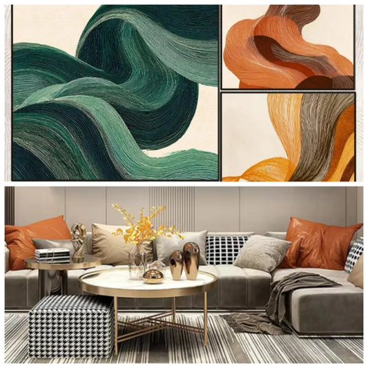 Japandi Wabi-Sabi Zen Abstract Wave Canvas Wall Art Print Canvas Wall Art Peaceful Pleasures Health and Wellness
