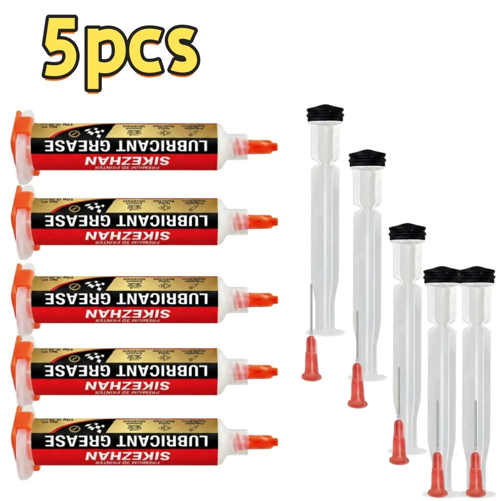 3D Printer White Grease Lubricant Lube for Linear Rails Lead Screws Rods CNC Bearings Reduce Noise Smooth Printing Maintenance Peaceful Pleasures Health and Wellness 5PCS