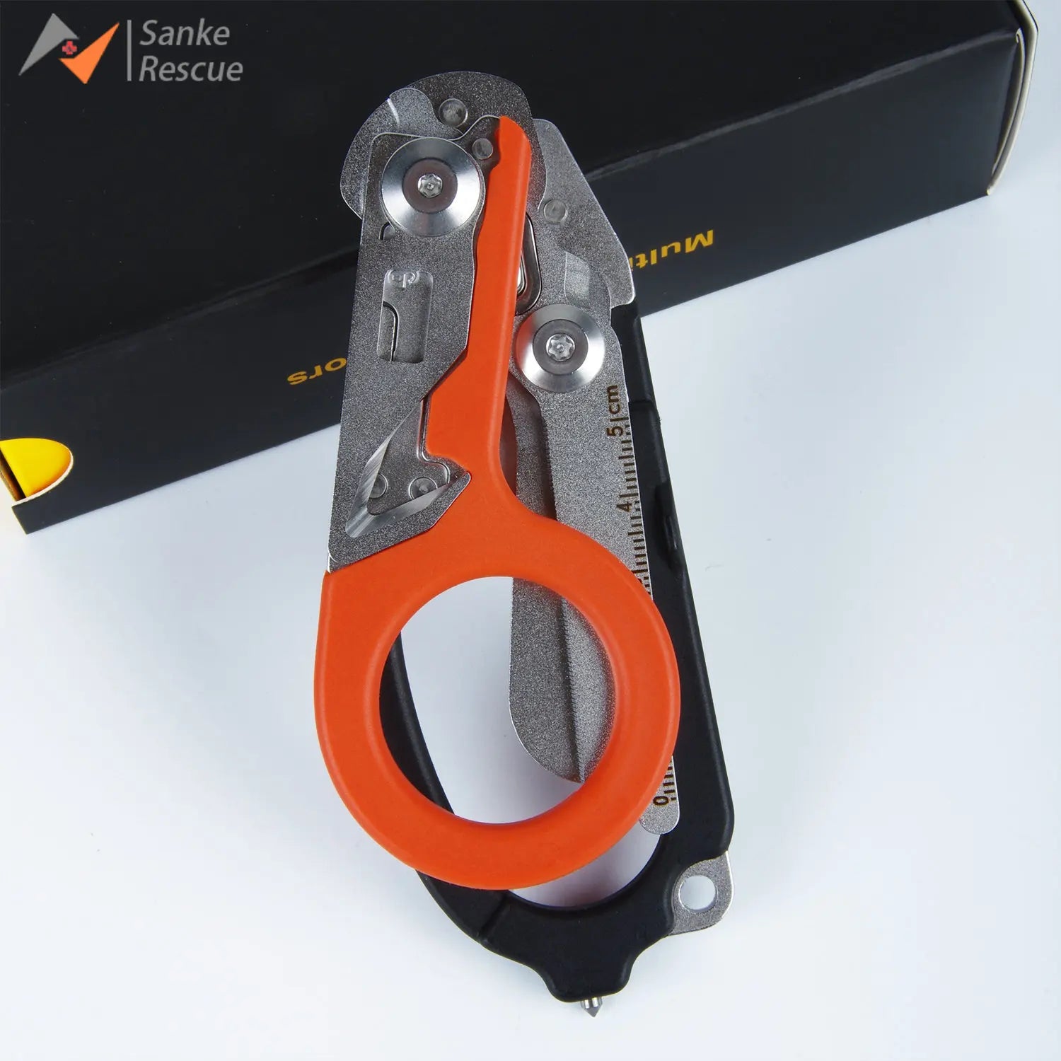 Sanke Rescue Trauma Shears Emergency Scissors Tool Stainless Steel Foldable Trauma Shears with Strap Cutter Glass Breaker EDC Peaceful Pleasures Health and Wellness