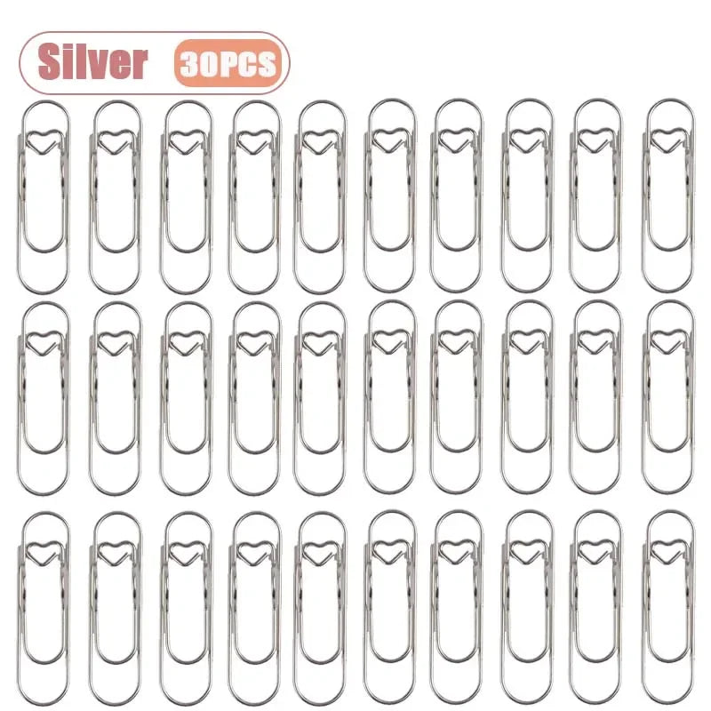 Heart Shaped Metal Pen Clips & Bookmark Holders for Notebooks