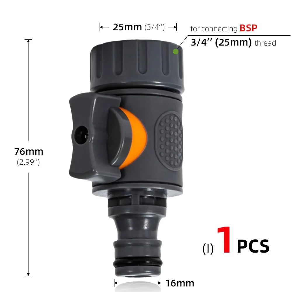1/4 3/8'' 1/2'' 3/4'' Hose Quick Connecter Plastic Rubber Coupling Tubing Irrigation System Coupler Shut Off Valve Adapter Pipe Peaceful Pleasures Health and Wellness Ix1pcs