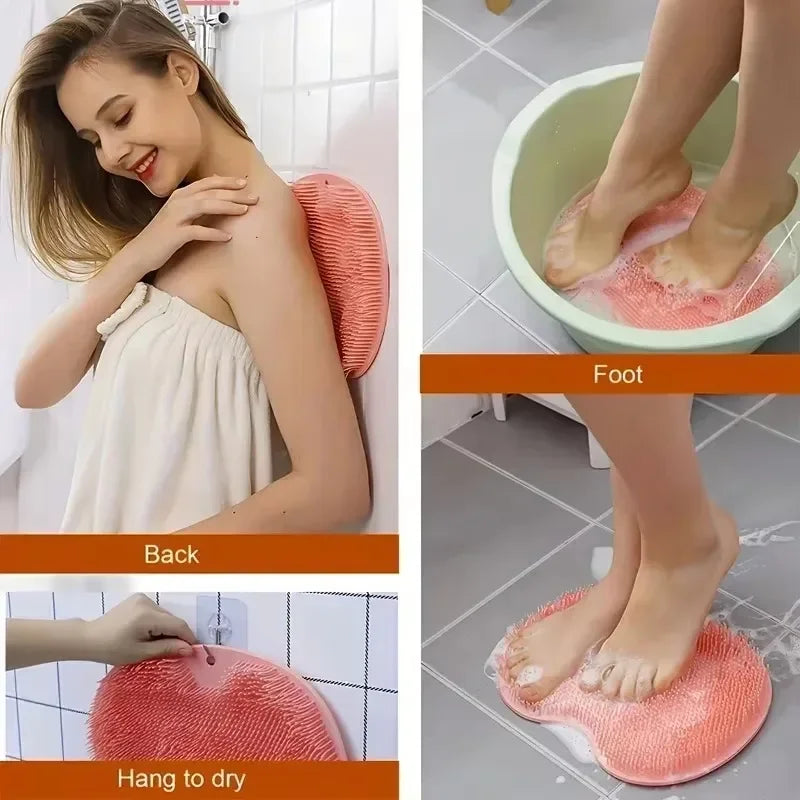 Silicone Foot Scrubber Bath Mat with Suction Cups | Body Brush