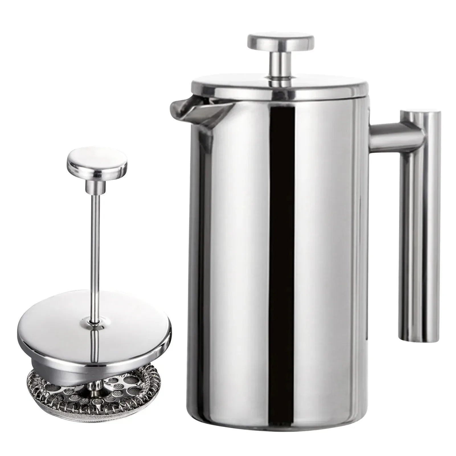 350ml/800ml/1000ml Coffee Maker Pot French Press Coffee Maker Stainless Steel Double Walled Insulated Coffee Maker Pot Peaceful Pleasures Health and Wellness 1000ML