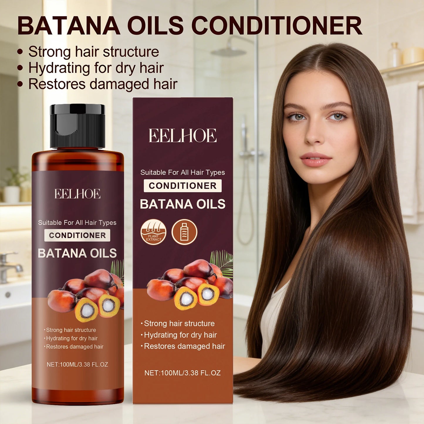 Eelhoe Batana Oil Hair Conditioner for Dry & Frizzy Hair 100ml Hair Conditioner Peaceful Pleasures Health and Wellness