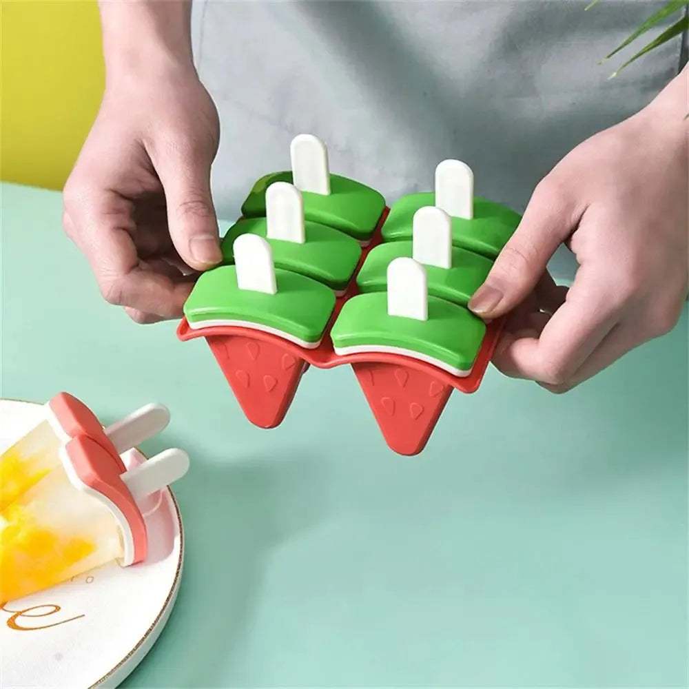 Ice Cream Mold With Cover Watermelon Shape Mold DIY Homemade Ice Popsicle Mould Frozen Juice Milk Kitchen Ice Cream Make Tools Peaceful Pleasures Health and Wellness