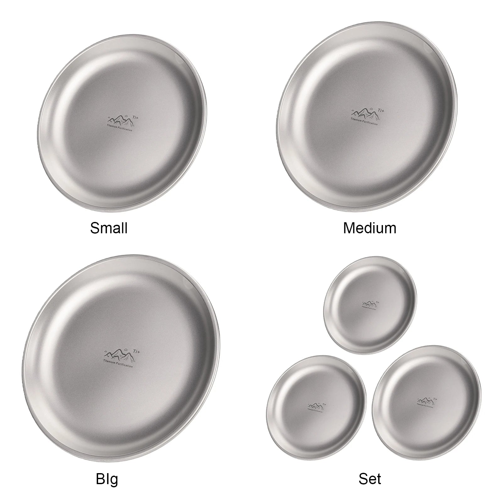 Titanium Purification Plate Portable Travel Tableware Anti-Fall Backcountry Dinnerware Creative Home Dish Plate Camping Supplies Peaceful Pleasures Health and Wellness