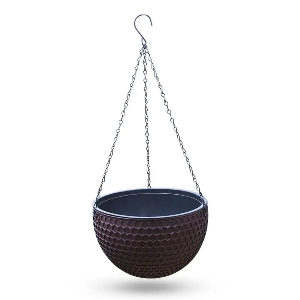 Honeycomb Hanging Flower Pot | Self-Watering with Drainer & Chain