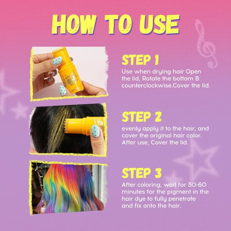 6-Color Pearl Shimmer Temporary Hair Chalk Stick | Party & Cosplay