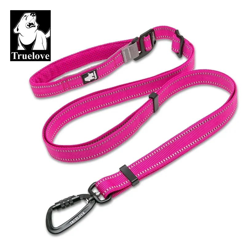 Truelove Hands-Free Reflective Dog Leash with Carabiner TLL2671 Dog Leashes Peaceful Pleasures Health and Wellness fuchsia length 110-120CM China Mainland