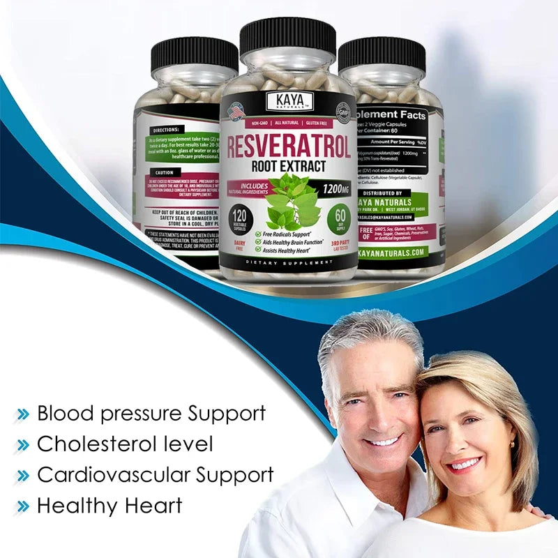 Resveratrol Capsules - Antioxidant Supplement to Support Circulatory Health and Overall Wellness - Non-GMO Peaceful Pleasures Health and Wellness