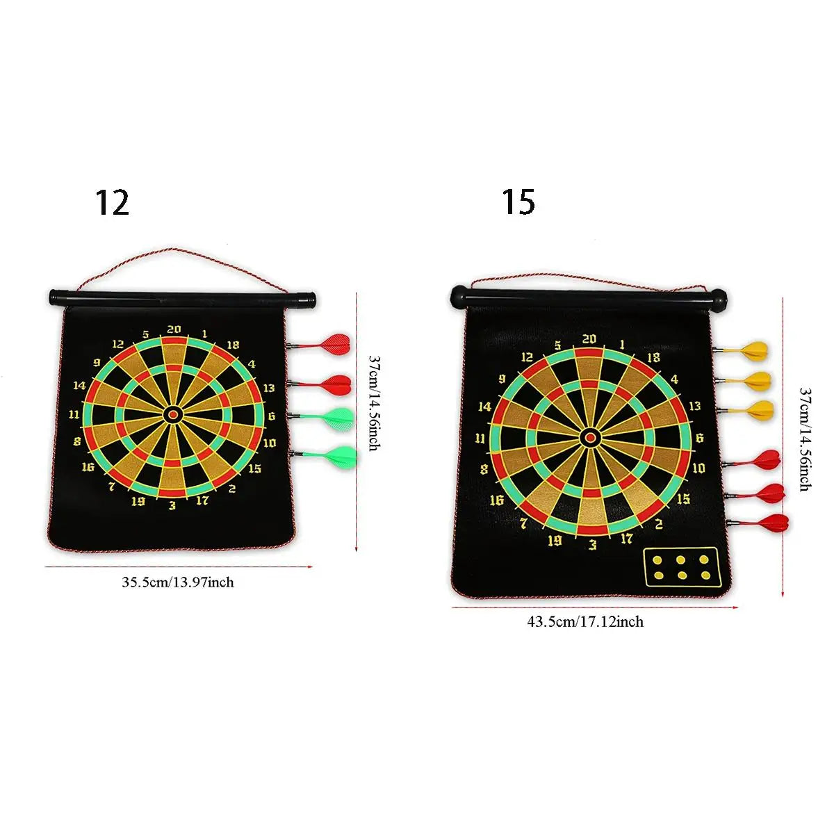 Magnetic Dart Board Set, 12 Inch & 15 Inch Magnetic Darts Target, Dual-Sided Magnetic Game Accessories, Includes 4/6 Darts Peaceful Pleasures Health and Wellness