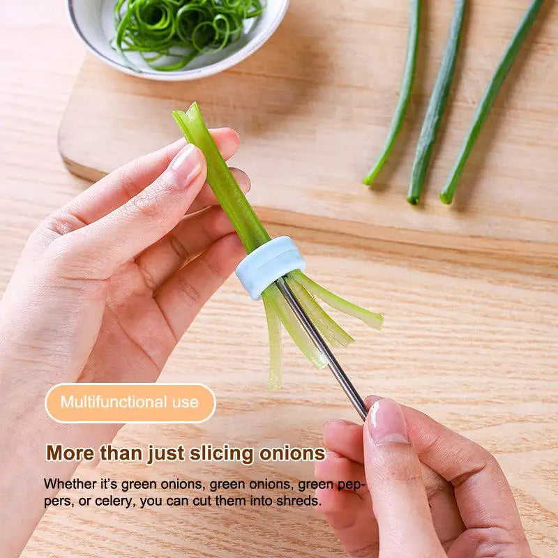 Green Onion Spiral Cutter – Stainless Steel Vegetable Slicer