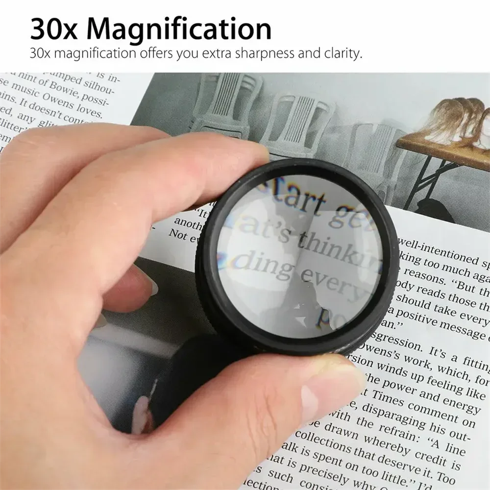 Magnifying Glass 30x36 Portable Pocket For Jewelry Coin Stamps Watch Electronics Repair Peaceful Pleasures Health and Wellness