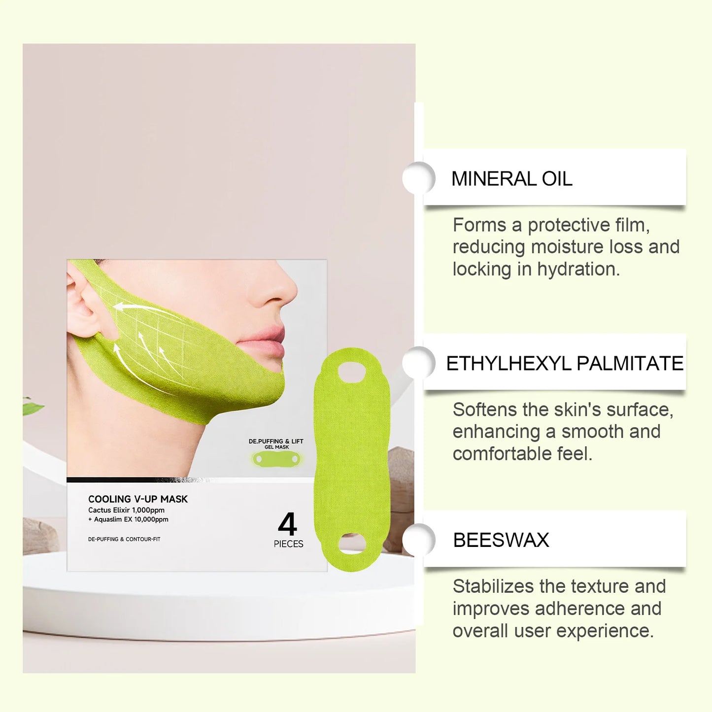 Cooling V-Up Face Lifting Mask – Chin & Jawline Firming Patch Peaceful Pleasures Health and Wellness