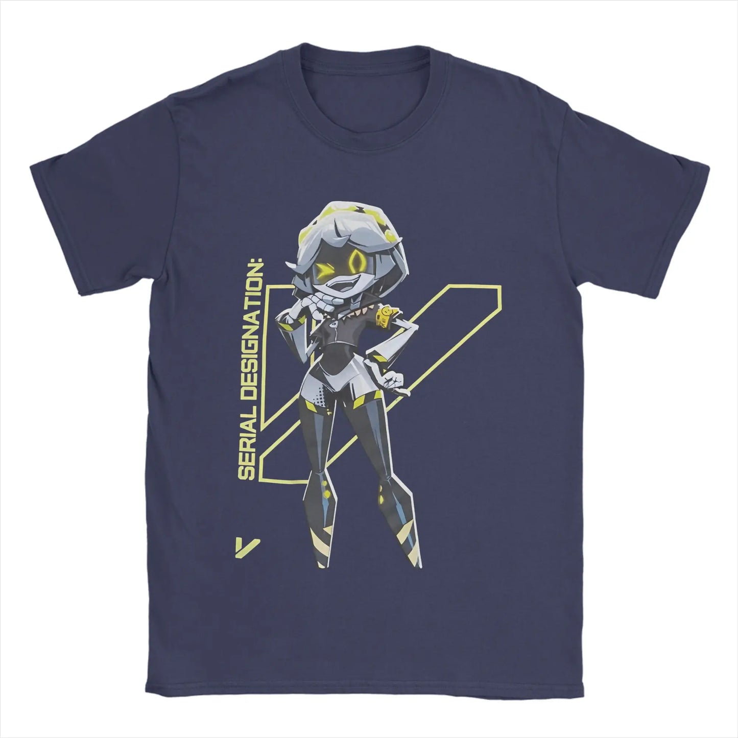 Murder Drones T-Shirts Men Game Character Funny 100% Cotton Tees Round Neck Short Sleeve T Shirt Gift Idea Clothes Peaceful Pleasures Health and Wellness Navy Blue 6XL