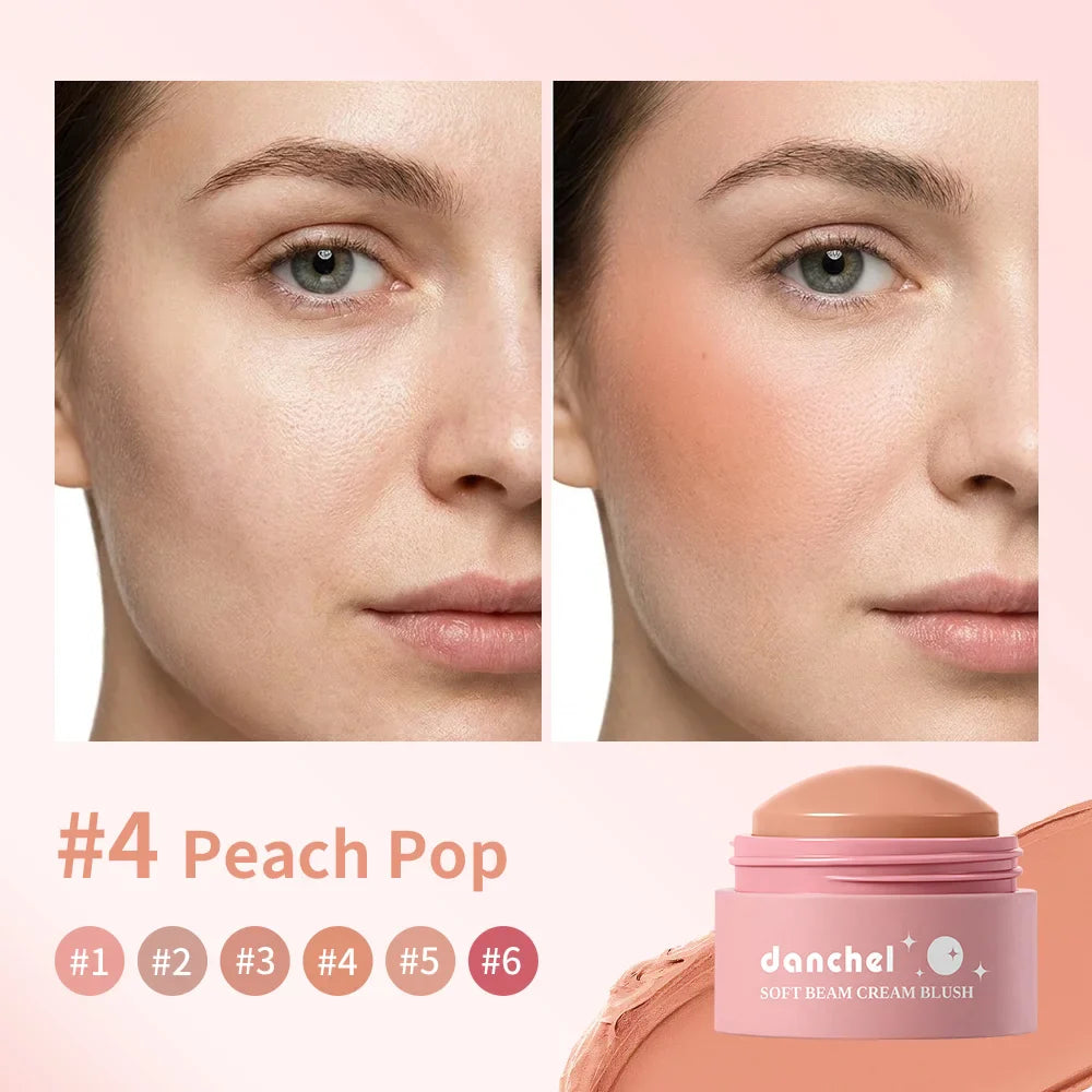 ibcccndc 6-Color Waterproof Cream Blush – Long-Lasting & Natural
