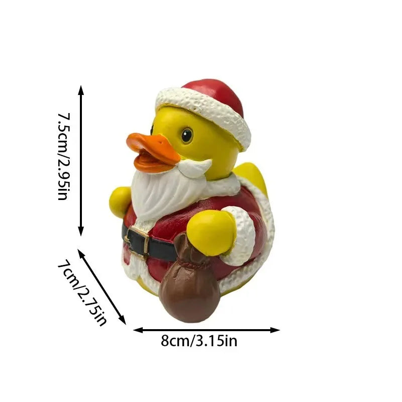 New Creative Independent Station Christmas Style Duck Resin Craft Ornament Suitable for Home Desktop and Courtyard Decorations Peaceful Pleasures Health and Wellness