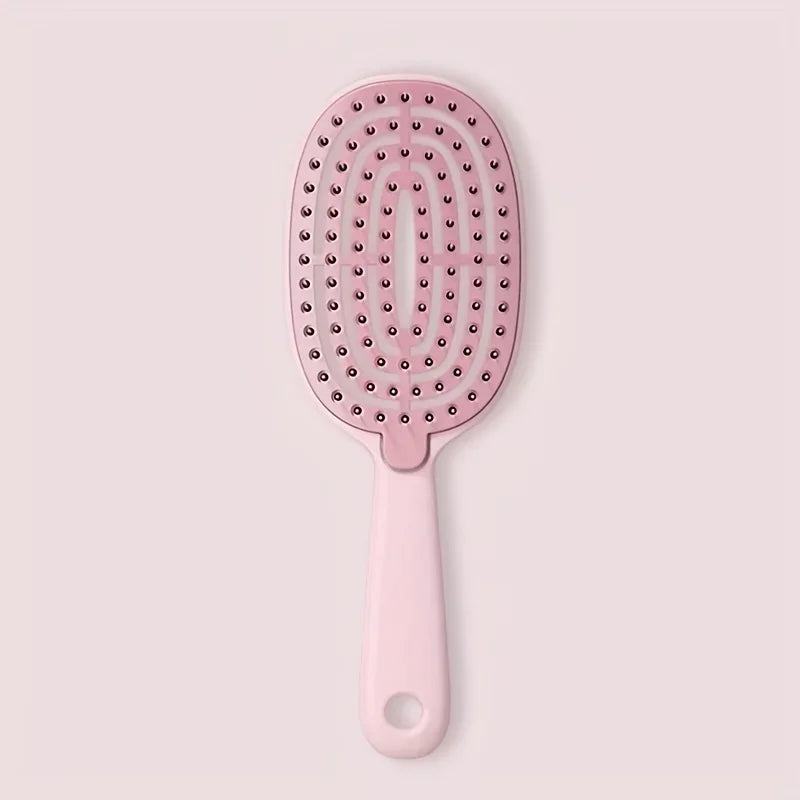 Self-Cleaning Retractable Detangling Hairbrush | Nylon Bristles Detangling Hairbrush Peaceful Pleasures Health and Wellness