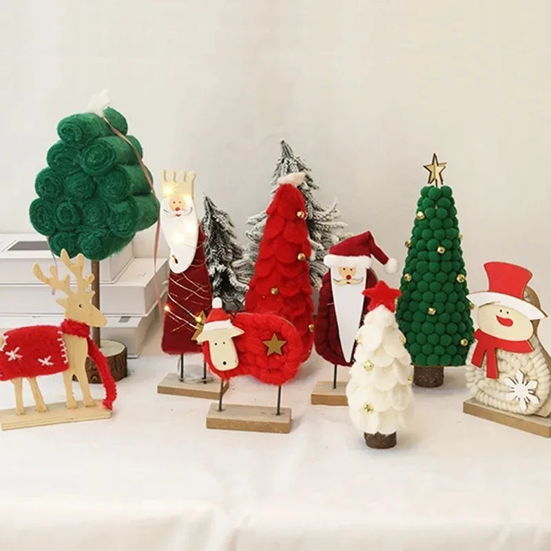 Handmade Wool Felt Christmas Ornaments – Animal Figures Xmas Decor