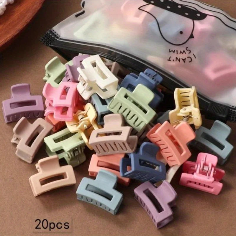 Matte Hollow Hair Claw Clips – Set of 20 Candy Colors Hair Accessories Peaceful Pleasures Health and Wellness 20PCS