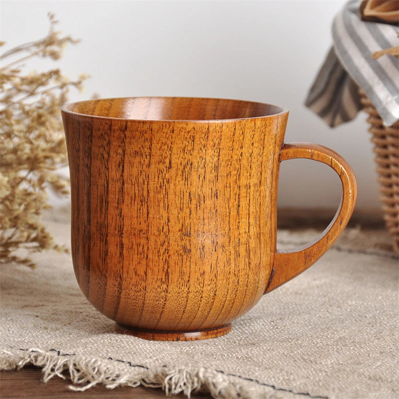 Handmade Natural Wood Mug – Japanese Style Tea, Coffee & Drink Cup, Eco-Friendly