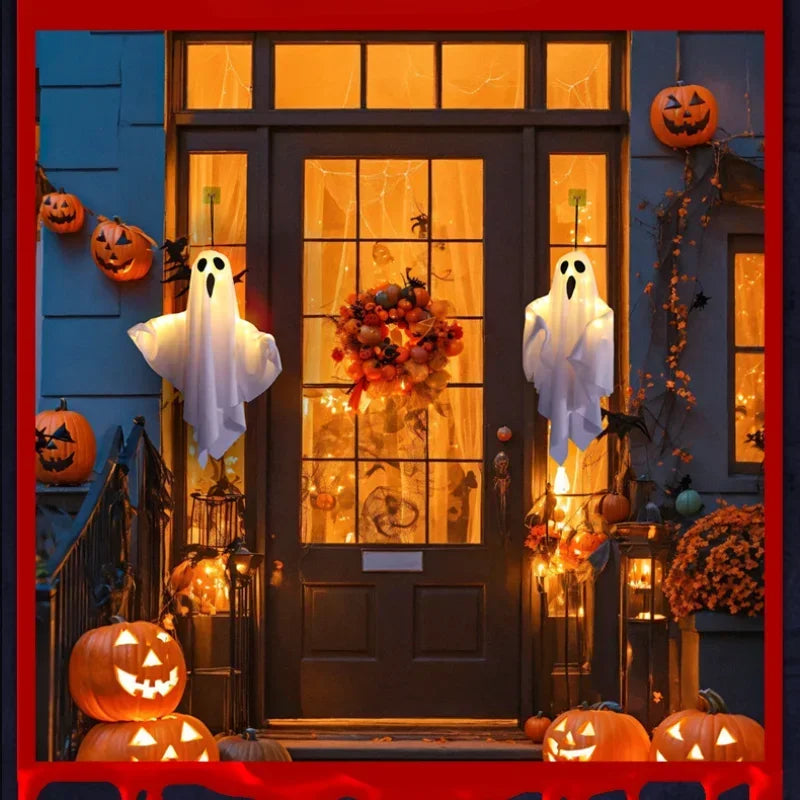 Halloween Decoration LED Hanging Light Emitting White Ghost DIY Styling Light Horror Indoor Party Decoration Atmosphere Light Peaceful Pleasures Health and Wellness