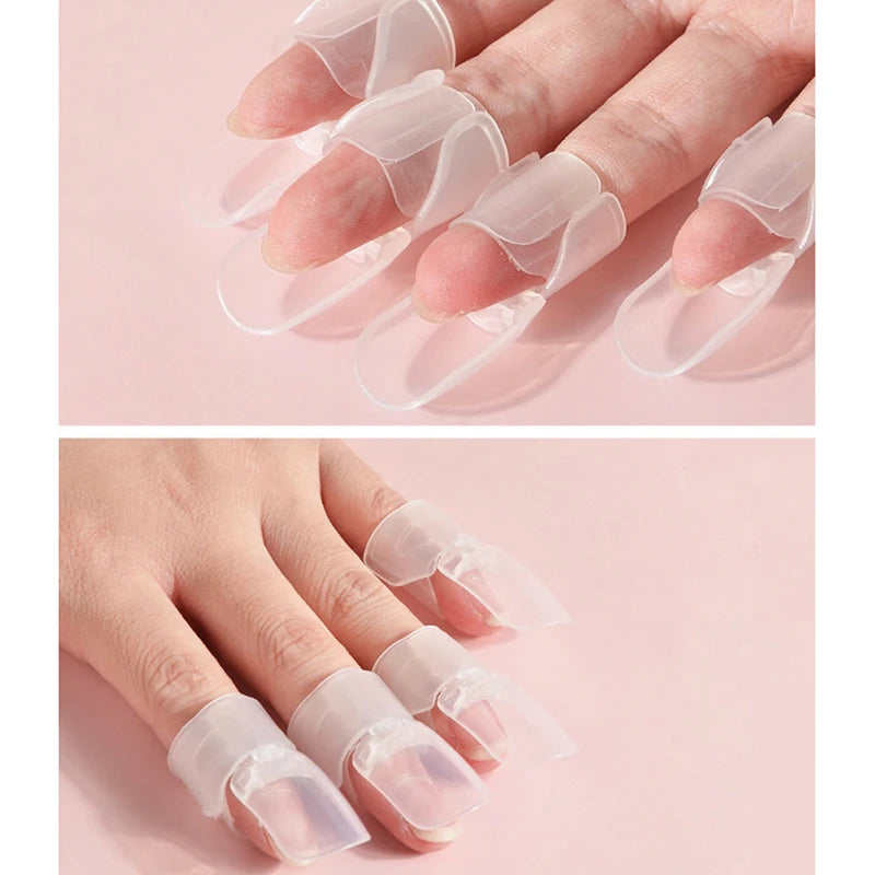 10Pcs/Set Manicure Finger Transparent Protective Cover Polish Varnish Shield Protection Clip Protector DIY Nail Art Tips Tools Peaceful Pleasures Health and Wellness
