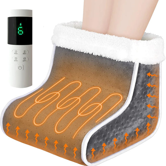 Electric Foot Heater 4 Modes Timing Heating Control Setting Washable Heated Thermal Foot Warmer Massager Foot Care Pad Cushion Peaceful Pleasures Health and Wellness