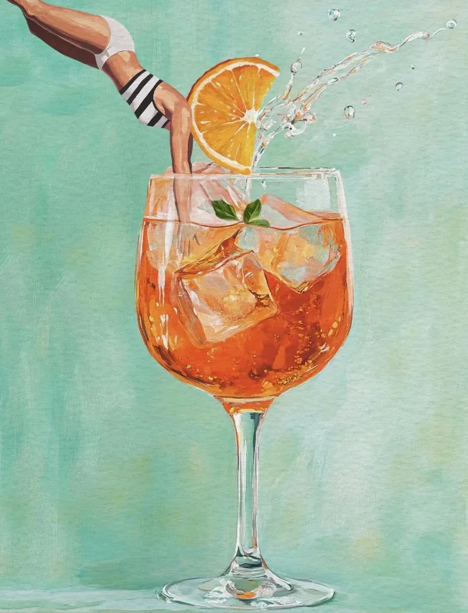 Cocktail Girl Canvas Wall Art | Fun Bar Kitchen Poster Print