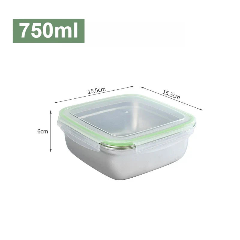 3-Piece Stainless Steel Food Containers Set 400/750/1200ml