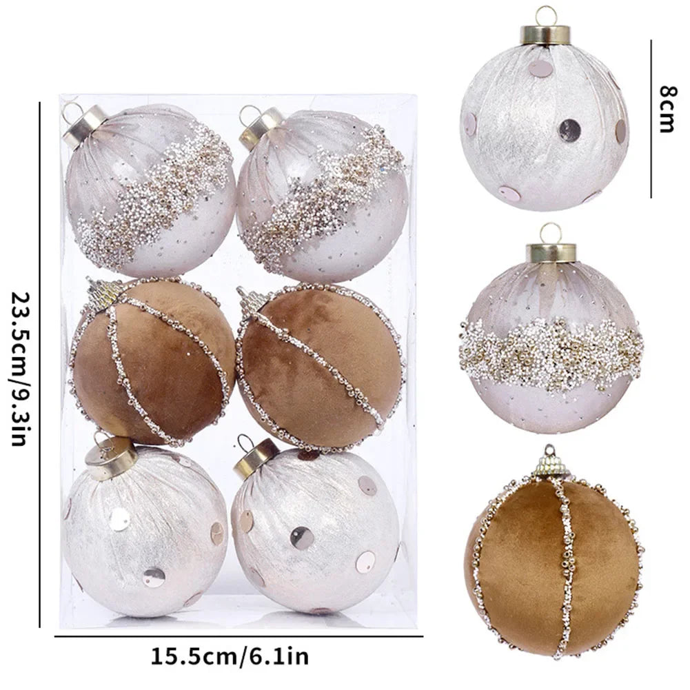 Christmas Foam Ball Ornaments Set of 6 – Holiday Tree Decor