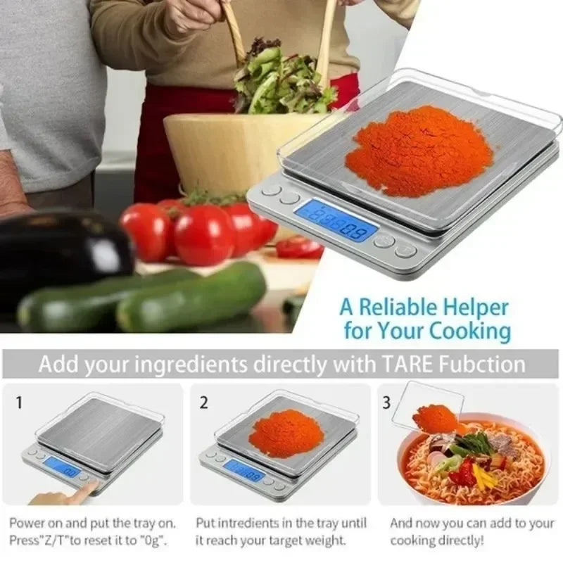 Digital Kitchen Measuring Scales Scale Mini Pocket Precision Jewelry Electronic Balance Weight Gold Gram Cuisine Food Tools & Peaceful Pleasures Health and Wellness